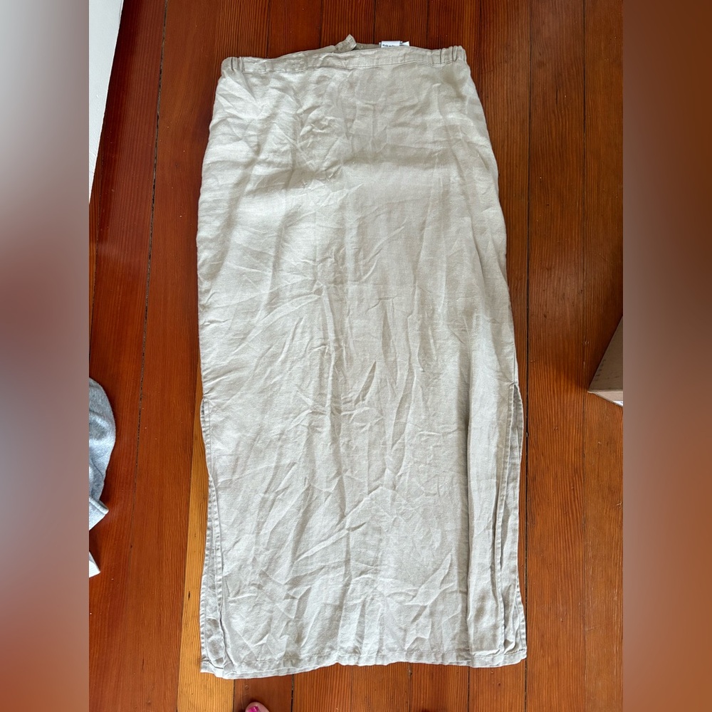 Vintage Calvin Klein Tan Linen Women's Skirt